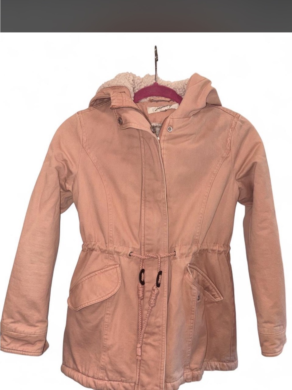 Sebby Dusty Pink Hooded Utility Anorak Jacket